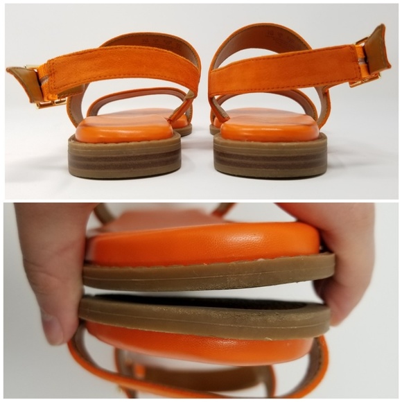 Franco Sarto - Velocity Orange Leather Sandals - Picture 6 of 8